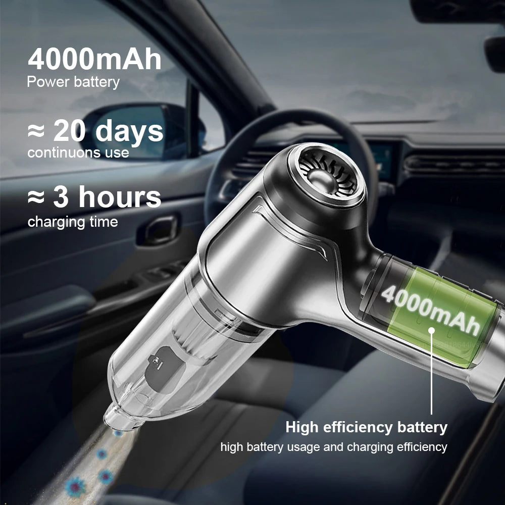 Portable Car Vacuum Cleaner – Cordless Handheld Vacuum, 95000PA Suction