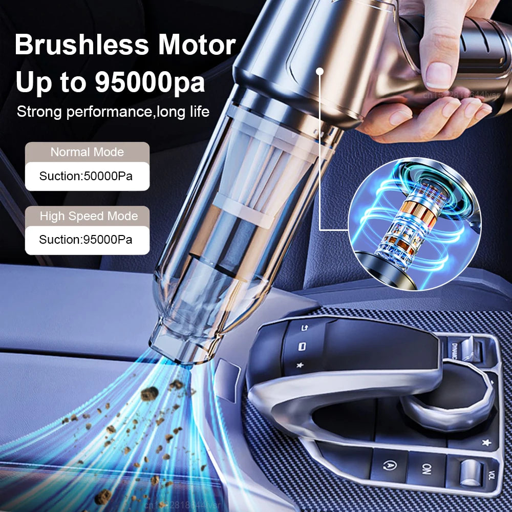 Portable Car Vacuum Cleaner – Cordless Handheld Vacuum, 95000PA Suction