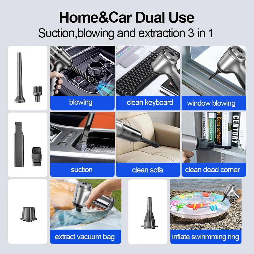 Portable Car Vacuum Cleaner – Cordless Handheld Vacuum, 95000PA Suction